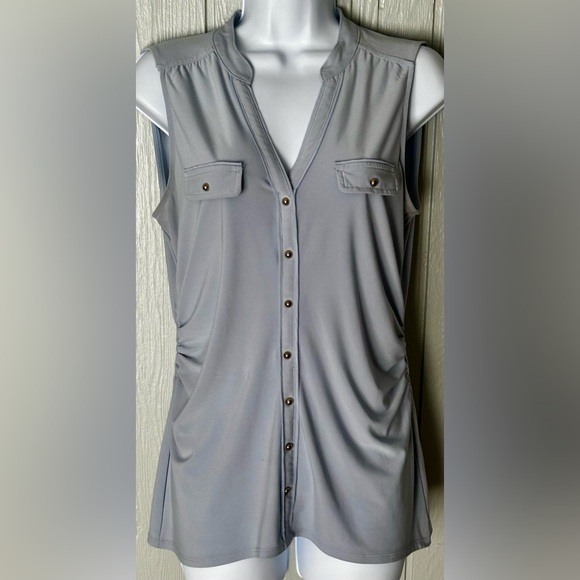 White House Black Market Tops - White House Black Market Sleeveless Light Blue Blouse